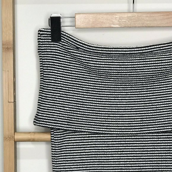 Witchery Black Striped Off Shoulder Knit Top S - Picture 8 of 13
